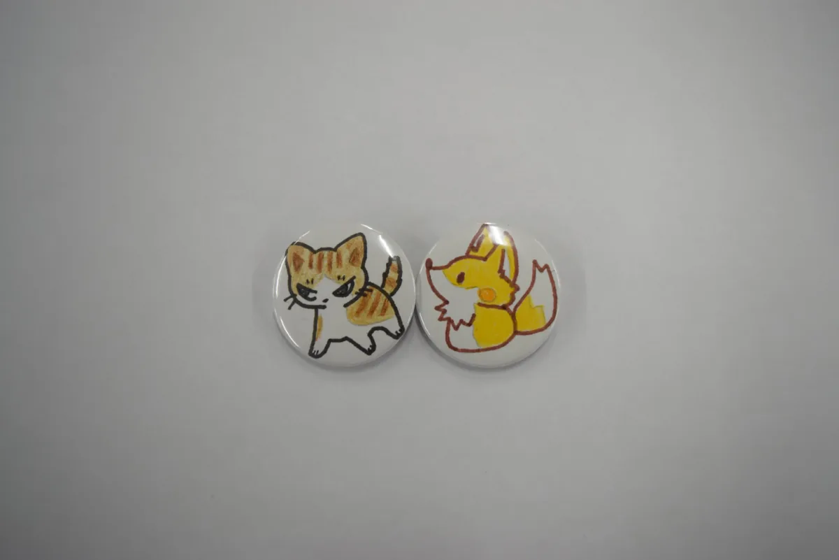 できあがったオリジナル缶バッジ